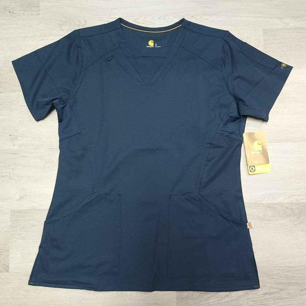 Carhartt Dark Blue Force Liberty Scrub Top Size Small